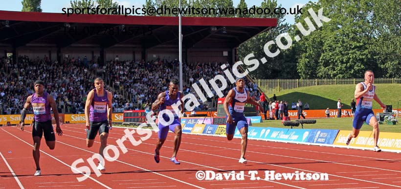 Mens 100 metres final, IAAF Diamond League, Birmingham. Photo: David T. Hewitson/Sports for All Pics